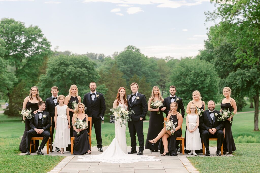 Wedding party portraits at Fiddler's Elbow Country Club