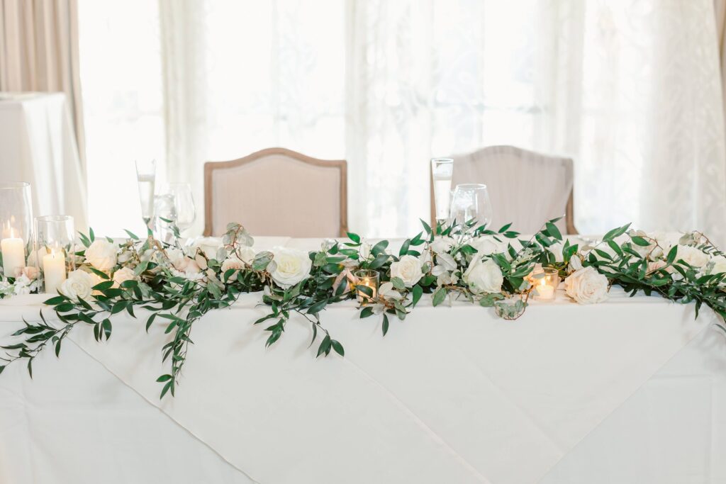 Sweetheart table set up for New Jersey wedding 