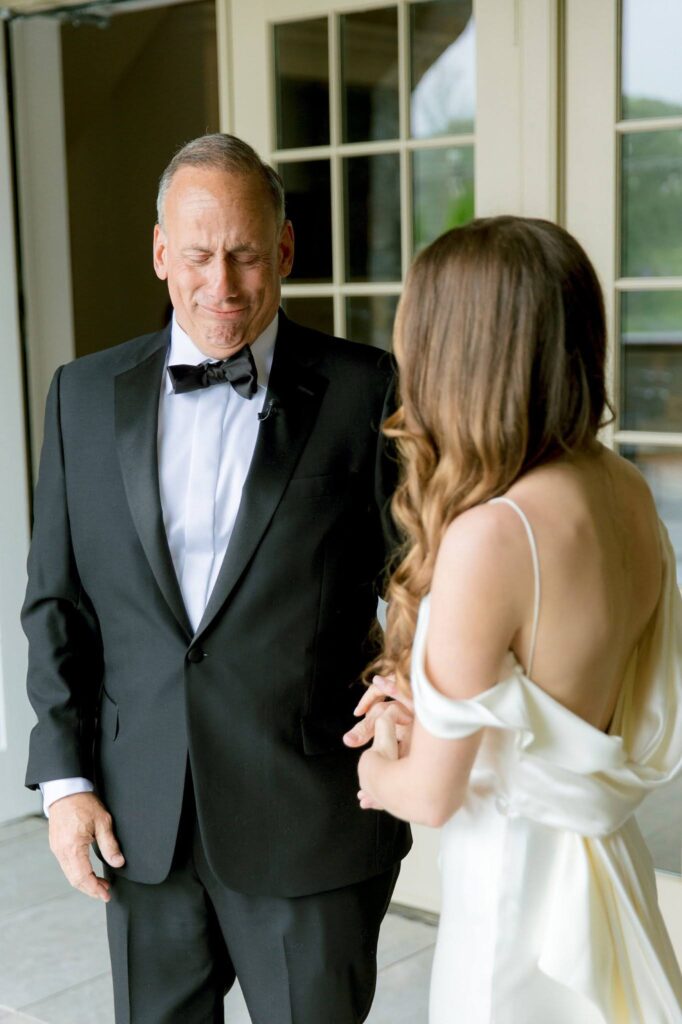 Dad's first look emotional reaction to seeing his daughter on her wedding day