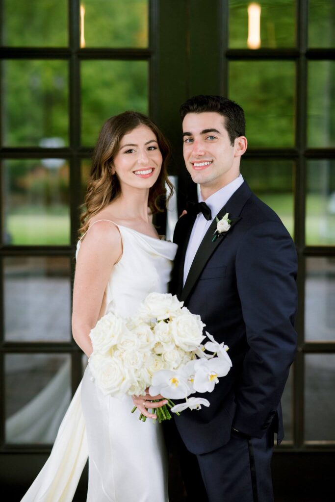 Bride and groom portrait for Alpine Country Club wedding in New Jersey